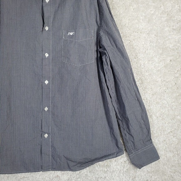 Armani Jeans Men‎ Plaid Button Up Shirt Size XXL Long Sleeve Office Career - Picture 2 of 12